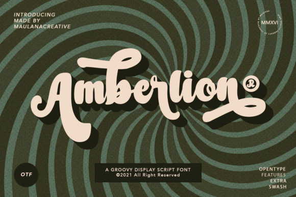 Amberlion Script: A Groovy, Retro-Styled Font for Dynamic Design Projects