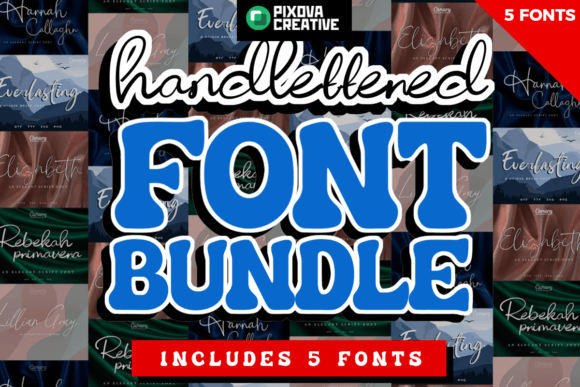 Introducing the Handlettered Script Bundle: Elevating Creativity with Elegant, Hand-Crafted Fonts